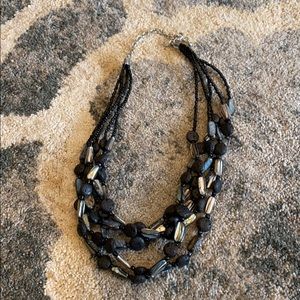 Premier Designs black and abalone necklace